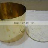 Copper & Brass Canisters or Jars With Marble Lid thumbnail-2