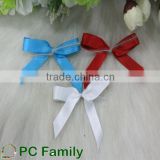 pre tied polyester satin ribbon bow with wire twist