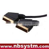 Gold Plated 21pin Scart Cable (male to Male)