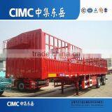 China CIMC Manufacturer Stake Fence Body 3 Axle Cargo Truck Trailer thumbnail-3