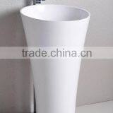 Solid Surface Stone Resin Square Free Standing Pedestal Resin Wash Basin,Artificial Stone Washing Basin thumbnail-3