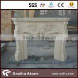 Natural Beige Marble Fireplace for Indoor Home Decoration thumbnail-1