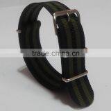 Black Grey Black Gray Stripe Nylon Canvas Wrist Watch Band thumbnail-5