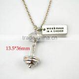 Weightlifting Barbell Strength Honour Charms Sports Gym Necklace thumbnail-3