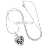 SRP8235 Trend Pet Keepsake Memorials Necklace Dove on Heart Pigeon Stainless Steel Cremation Jewelry Pendant thumbnail-4