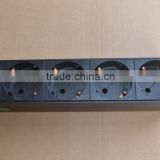 IEC C14 Inlet to Germany Schuko socket PDU 4 way Outlet Power Distribution Unit & Power Strip for UPS or cabinet use