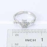 2016 Rellecona Bridal White Solitaire Accent Ring in 18k White Gold Plated for Wedding Anniversary thumbnail-3