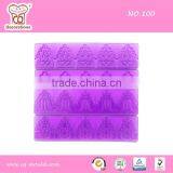 4 Pcs of Purple ABS Cake Lace Edge Cutter, Straight Frill Cutter