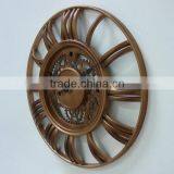 15 Inch Wall Decorative Plastic Copper Effect Clock thumbnail-5