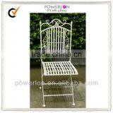 Lovely Light Weight Folding Wrought Iron Antirust Metal Antique White Outdoor Decorative Garden Furniture thumbnail-4
