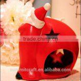 Ceramic Handmade Red Santa Christmas Candle Holders thumbnail-4