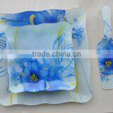 3pcs Tempered Glass Dinner Set With Decal Printing thumbnail-1