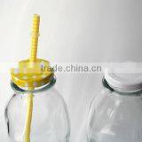 Cow Embossed Circleware Glass Beverage Milk Bottle With Metal Cap thumbnail-2