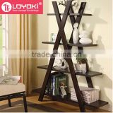 Hot sale wood 4 tier ladder bookshelf high quality home furniture wood book display storage shelf
