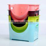 Stacking Baskets, Plastic Stacking Baskets, Plastic Handle Stacking Baskets thumbnail-1