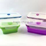 Set of 4 Foldable Vacuum Food Storage Container/foldable Silicone Food Storage Box/silicone Fresh Container thumbnail-4