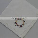 100% Cotton Embroidered Table Napkins With Hemstitch, Set of 6, Various Designs
