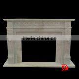 Modern Fireless White Marble Fireplace Mantel thumbnail-1