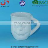 Glazed White Ceramic Cup, Cup Shape Flower Planter thumbnail-5