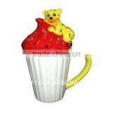 Ceramic Cupcake Mug With Lid, Tiger thumbnail-1