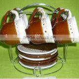 Set of 6 Custom Ceramic Mug Set With Stand thumbnail-1