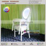 Warm White Led Bar Chair, Padded Stackable Luminous Acrylic Chairs thumbnail-2