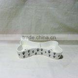 Ceramic Bone Shaped Dog Bowl thumbnail-1