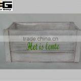 Antique Finishing Rectangular Wooden Box for Flowers thumbnail-1