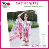 New Fashion Floral Print Silk Chiffon Towel Wholesale,Thin Chiffon Scarf Beach Towels ,summer Trendy Chiffon thumbnail-2