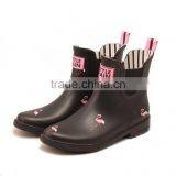 Natural Rubber Ankle Elastic Gore Chelsea Style Flamingo Print Fashion Warm Winter Antumn Rain Shoes Overshoes Galoshes thumbnail-2