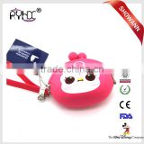 Colorful silicone purse wallet, Cute catoon rubber coin bag, new design silicone coin purse