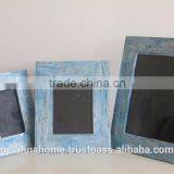 Set of 3 Rectangle Grey Mother of Pearl Photo Frames thumbnail-1