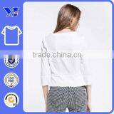 Nice Tight-Fitting Long-Sleeved Dobby Design T-shirt Plain White thumbnail-2