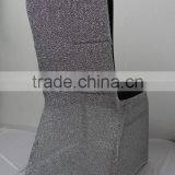 Silver Glitter Back Black Lycra Banquet Standard Chair Cover For Wedding Use thumbnail-3