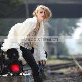 2014 Fashion Ladies Long-sleeve White Cape Collar Cardigan Knitted Partern thumbnail-2