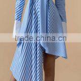 Women Fashion Party Dress New Design Asymmetrical Stripe Dress thumbnail-4