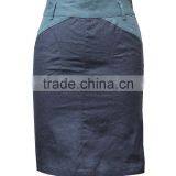 Factory OEM Women High Fashion Plus Size Contrast Color Tight Fitting Knee Length Mature Elagant Wrap Skirt thumbnail-3