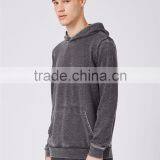 OEM Service Stone Washing Plain Sweatshirt Men Dark Grey Burnout Wash Hoodie Blank Pullover Custom Branding thumbnail-5