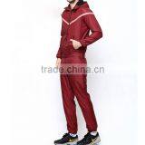 OEM/ODM Full Zip Tracksuit Jacket Set Men Red Tracksuit With Hood thumbnail-2