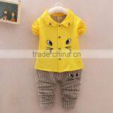 Boy Autumn Outfit New Small Children Long Sleeve Cotton Shirt Two Pieces Set thumbnail-2