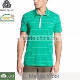 Double Collar Polo Shirt Wholesale, Striped Different Color Collar Polo Shirt, Merino Wool Two Color Polo Shirt thumbnail-1