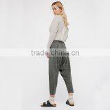 Comfy All Cotton Drop Crotch Fit Easy Drawstring Waist Womens Harem Pants thumbnail-5