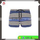 Cozy Striped Design Ladies Loungewear Pull-On Shorts With Elasticated Waistband and Slant Pockets thumbnail-1