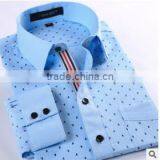 Long Sleeve Man's Dress Fashionable Printed Work Cotton Uniform Elongated t Shirt thumbnail-3