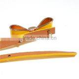 PU Leather Belt Waistband Bowknot Gold Plated Yellow Adjustable thumbnail-2
