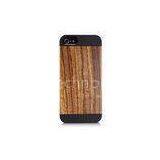 Custom Zebra Wood Mobile Phone Back Cases / Cell Phone Protective Shell With PC Base thumbnail-1