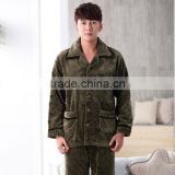 Good quality hot selling men pajamas sleepwear with button home