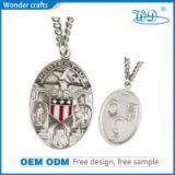 Die Cast Full 3d Anti-pewter Plating Pure Chrome Wolfram Soft Enamel Colored Scapular Medals