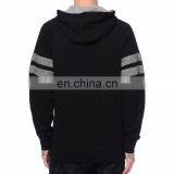 2017 Fashion Cheap Hot Sale OEM Casual Men Black Colorway Raglan Sleeves Strip Hoodies thumbnail-2