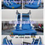 Dolphin Wave Slide Commercial Inflatable Water Slide With Full Pool